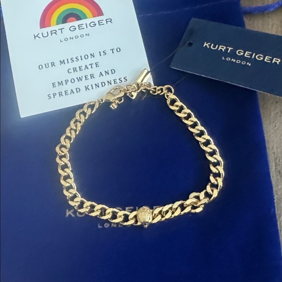 KURT GEIGER Gold Curb Chain Eagle Bracelet